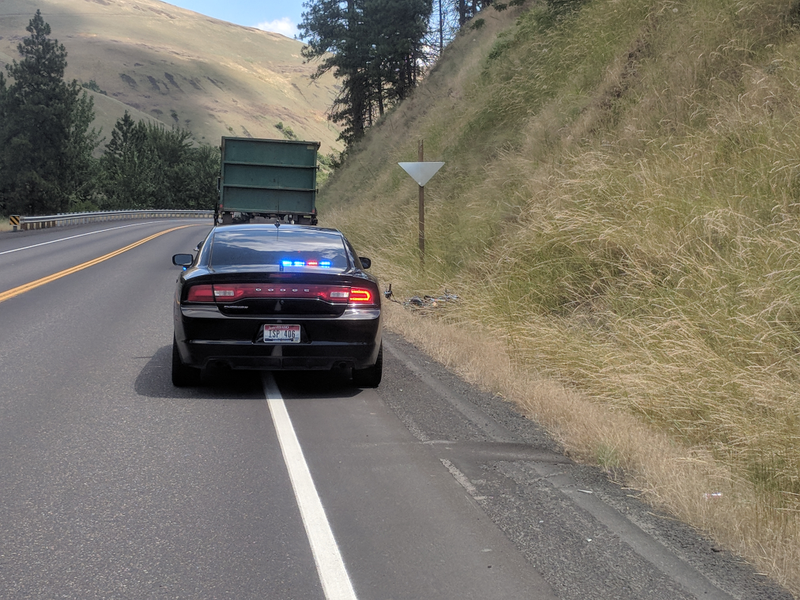 Accident happened just around the bend in this photo, rider headed toward the camera